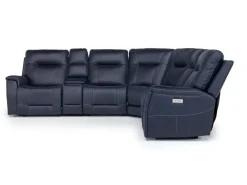 Kingston 6 Piece 3 Power Sectional In Canyon Ocean