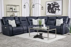 Kingston 6 Piece 3 Power Sectional In Canyon Ocean