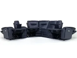 Kingston 7 Piece Sectional W/ 3 Power Armless Recliner & Usb In Canyon Ocean