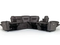 Kingston 7 Piece Sectional W/ 3 Power Armless Recliner & Usb In Canyon Ocean