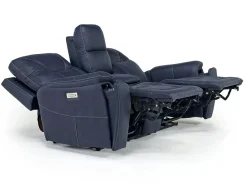 Kingston 3 Power Console Loveseat In Ocean Blue