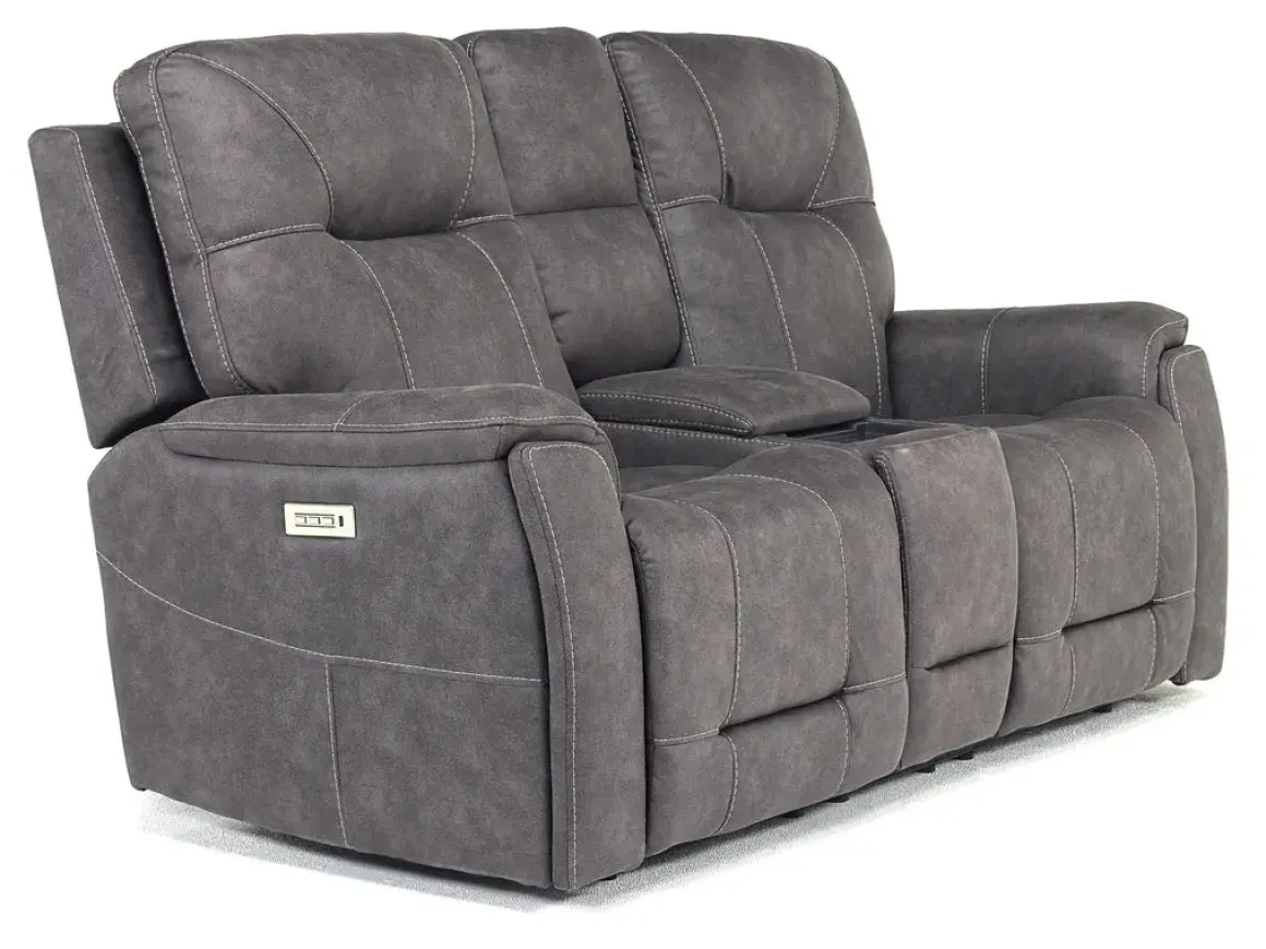 Kingston 3 Power Sofa & Console Loveseat In Ocean Blue