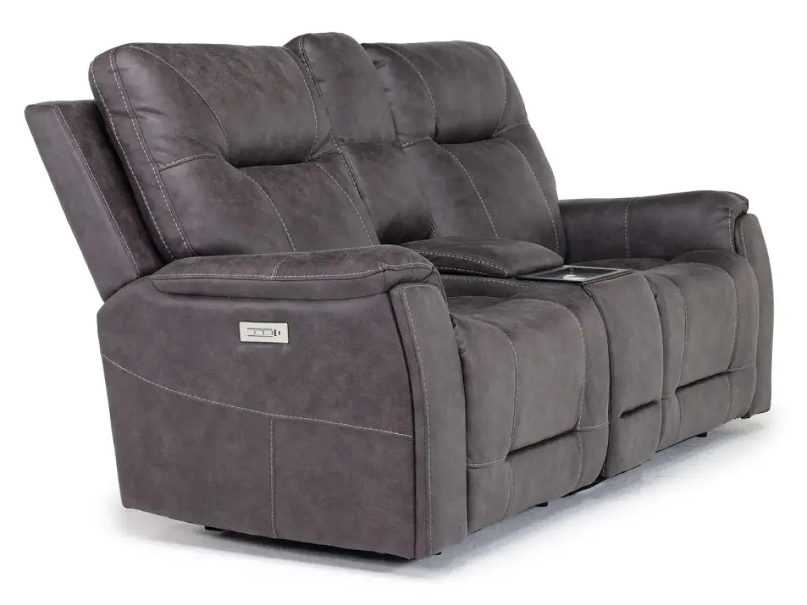 Kingston 3 Power Sofa & Console Loveseat In Ocean Blue