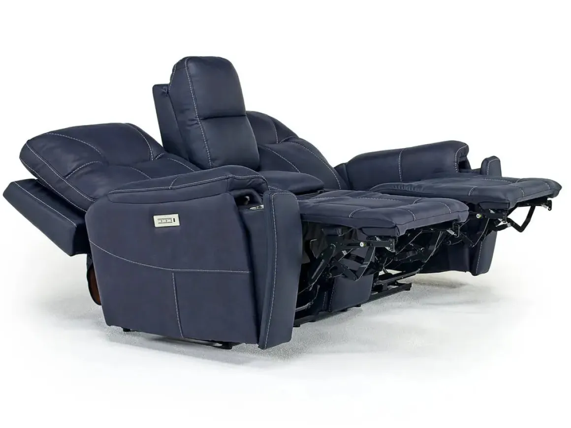 Kingston 3 Power Sofa & Console Loveseat In Ocean Blue