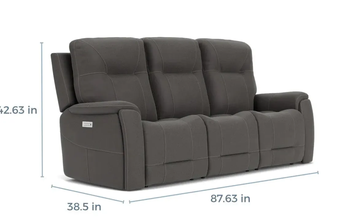 Kingston 3 Power Sofa & Console Loveseat In Ocean Blue