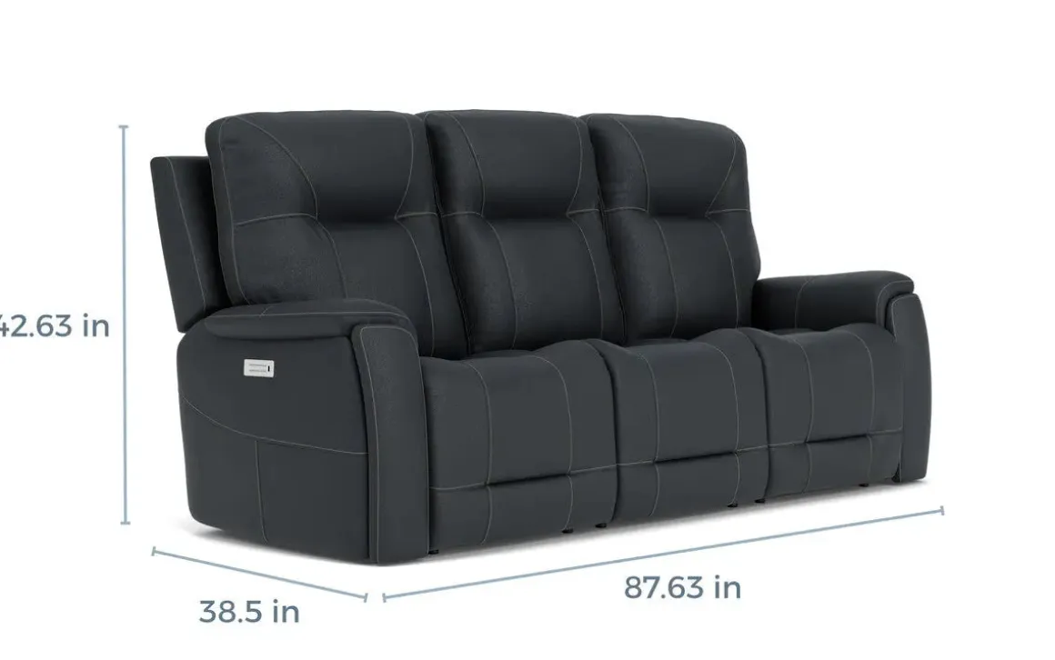 Kingston 3 Power Sofa & Console Loveseat In Ocean Blue