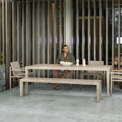 Kirkham Outdoor Dining Table In Brown