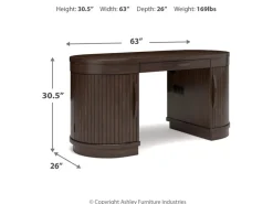 Korestone Office Desk In Warm Brown