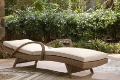 Laguna Heights Outdoor Lounge Chaise In Beige