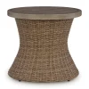 Laguna Heights Outdoor Round End Table In Beige
