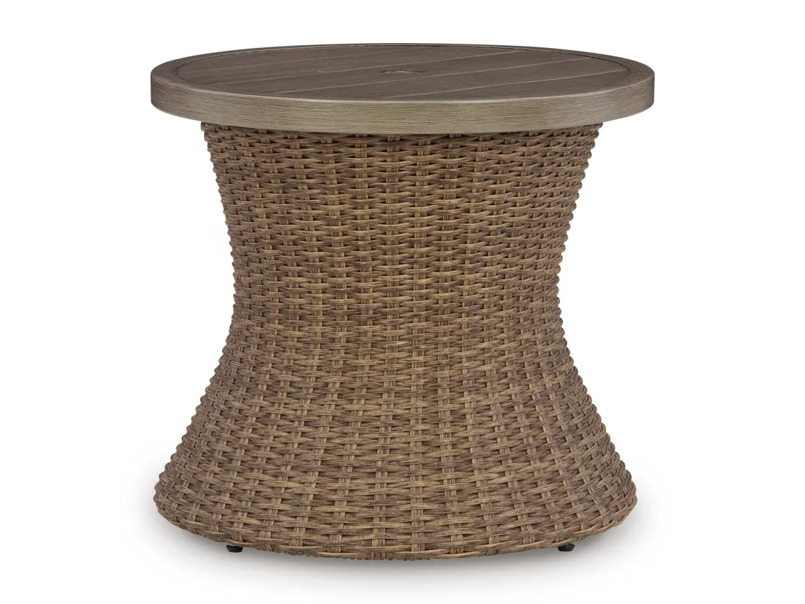 Laguna Heights Outdoor Round End Table In Beige