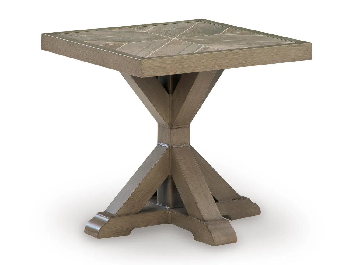 Laguna Heights Outdoor Round End Table In Beige