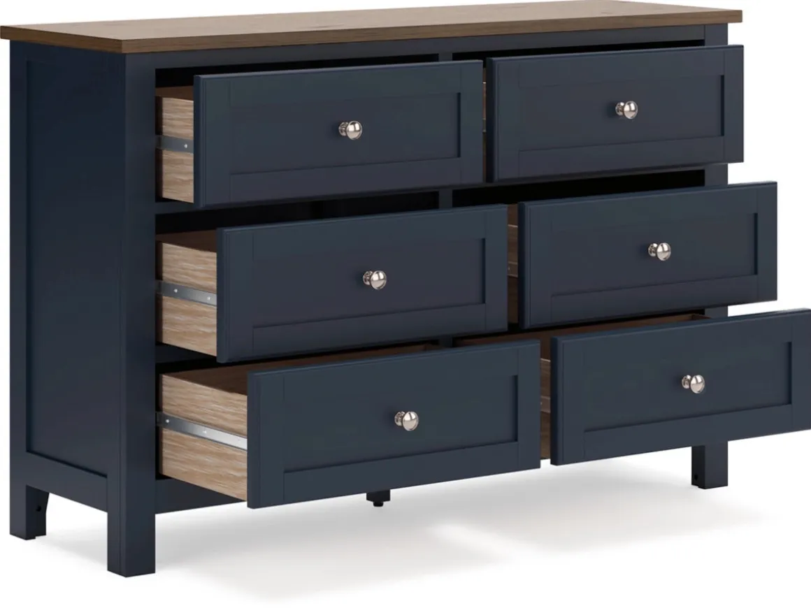 Landocken Dresser In Brown/Blue