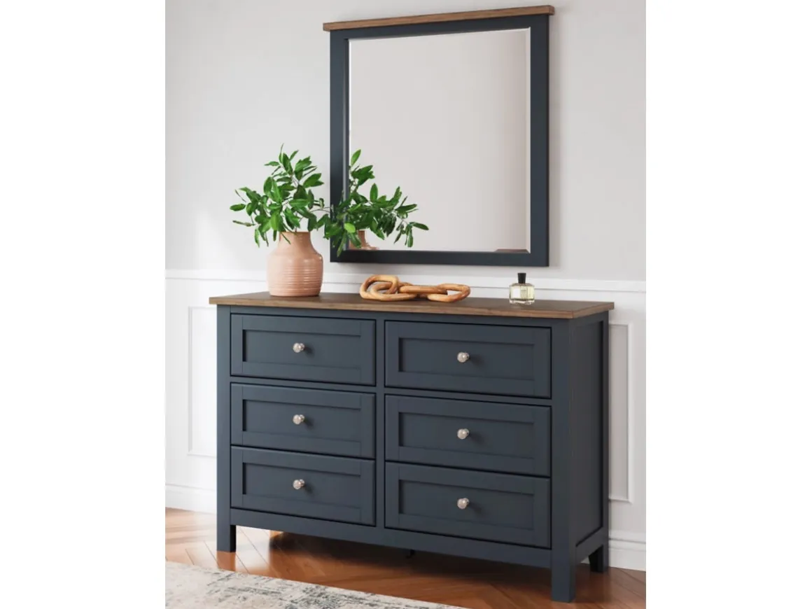 Landocken Mirror In Brown/Blue