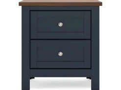 Landocken Panel Bed, Dresser, Mirror & Nightstand In Brown/Blue, Twin