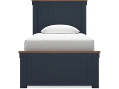 Landocken Panel Bed In Brown/Blue, Twin