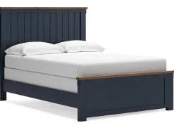 Landocken Panel Bed In Brown/Blue, Twin
