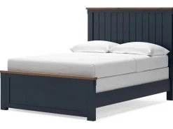 Landocken Panel Bed In Brown/Blue, Twin