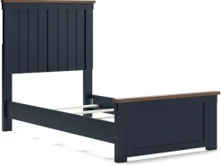 Landocken Panel Bed In Brown/Blue, Twin