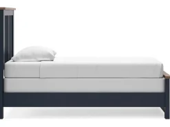 Landocken Panel Bed In Brown/Blue, Twin