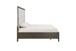 Landon Upholstered Panel Bed In Walnut, Queen