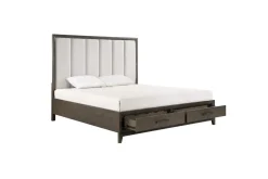 Landon Upholstered Panel Bed In Walnut, Queen