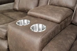 Lantana 2 Power Console Loveseat In Rocky Gray/Brown