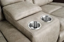 Lantana 2 Power Console Loveseat In Rocky Gray/Brown