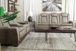 Lantana 2 Power Console Loveseat In Rocky Gray/Brown