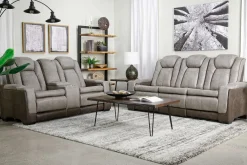 Lantana 2 Power Console Loveseat In Rocky Gray/Brown