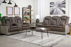 Lantana 2 Power Console Loveseat In Rocky Gray/Brown
