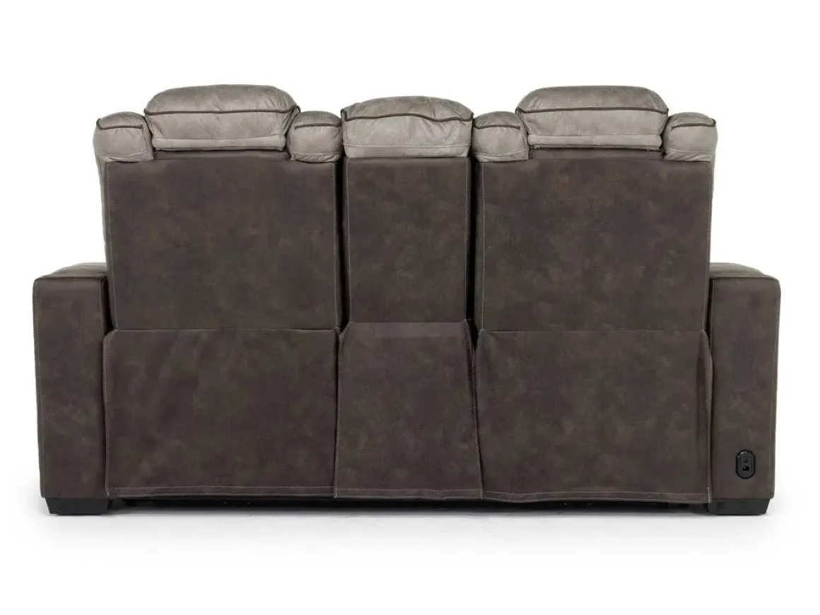 Lantana 2 Power Console Loveseat In Rocky Gray/Brown
