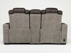 Lantana 2 Power Console Loveseat In Rocky Gray/Brown