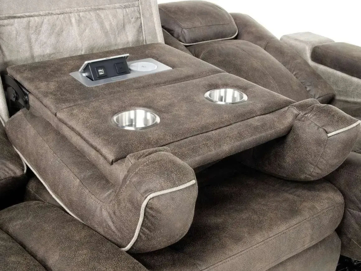 Lantana 2 Power Sofa In Rocky Gray/Brown