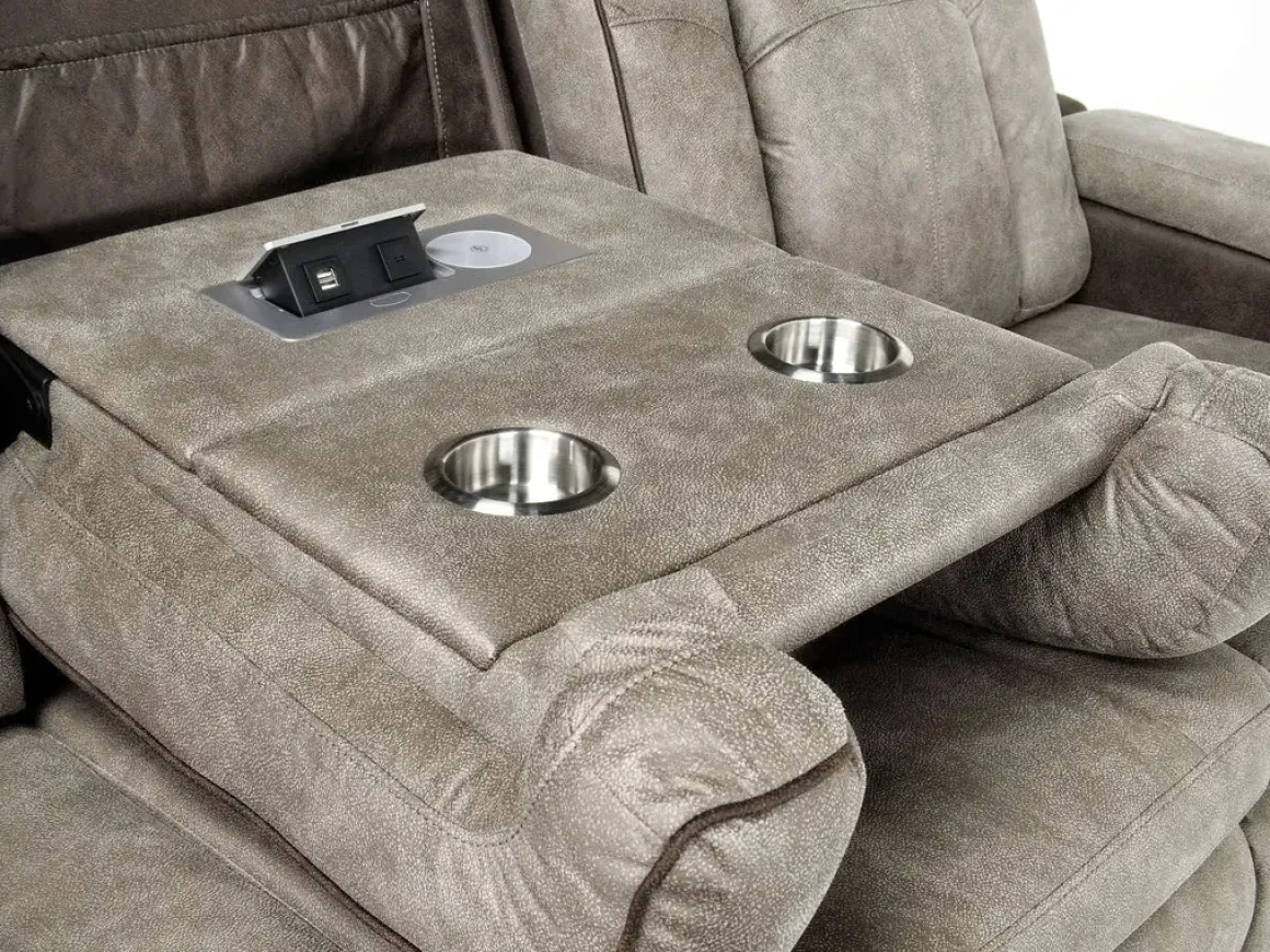 Lantana 2 Power Sofa In Rocky Gray/Brown