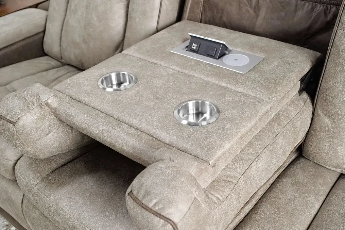 Lantana 2 Power Sofa In Rocky Gray/Brown