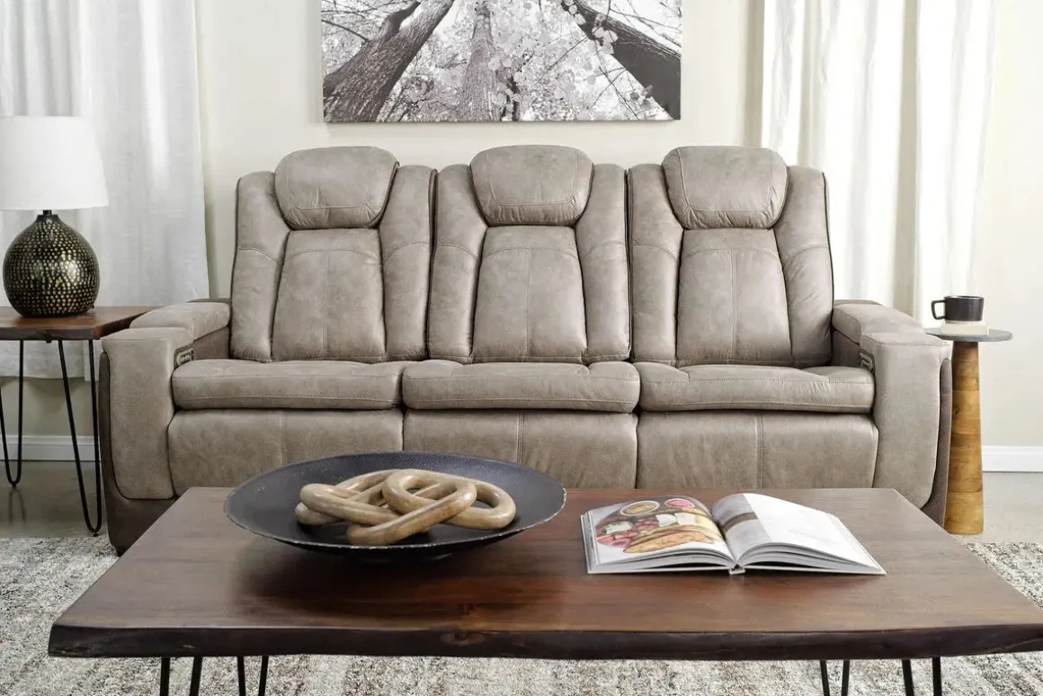 Lantana 2 Power Sofa In Rocky Gray/Brown