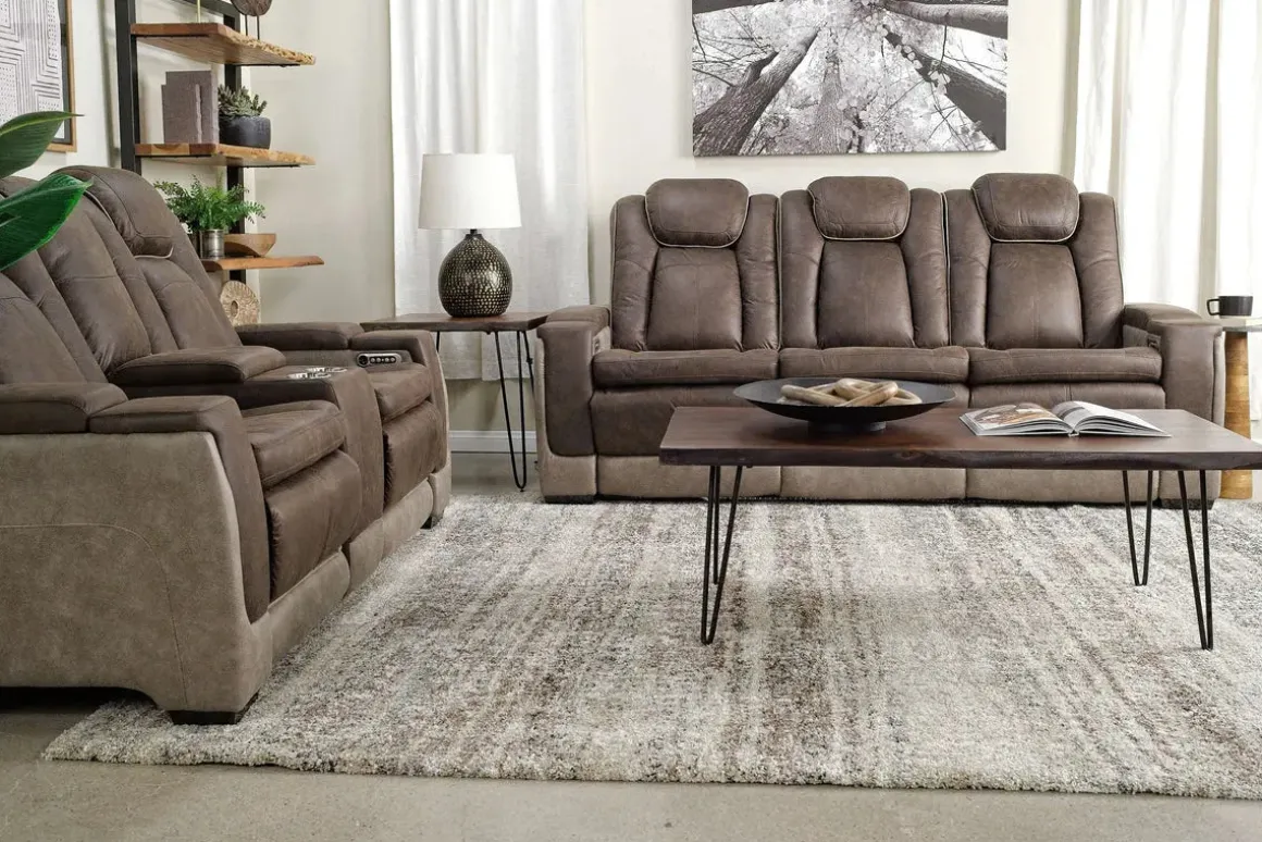 Lantana 2 Power Sofa In Rocky Gray/Brown