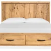 Laramie Panel Bed W/ Storage In Honey Wheat, Queen