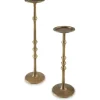 Larwick Candleholders In Antiqued Brass Finish, Set Of 2
