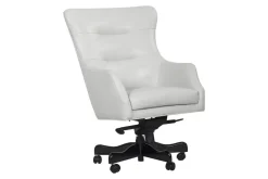 Leather Office Desk Chair In Alabaster