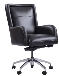 Leather Office Desk Chair In Alabaster