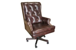 Leather Office Desk Chair In Alabaster
