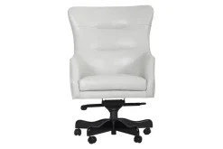 Leather Office Desk Chair In Alabaster