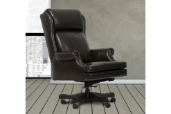 Leather Office Desk Chair In Alabaster