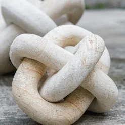 Limestone Link Sculpture, Set Of 2