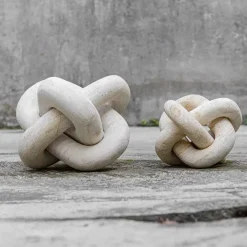 Limestone Link Sculpture, Set Of 2
