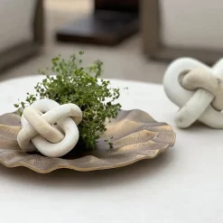 Limestone Link Sculpture, Set Of 2