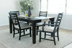 Lincoln Dining Table, 2 Side Chairs & 2 Arm Chairs In Dark Espresso