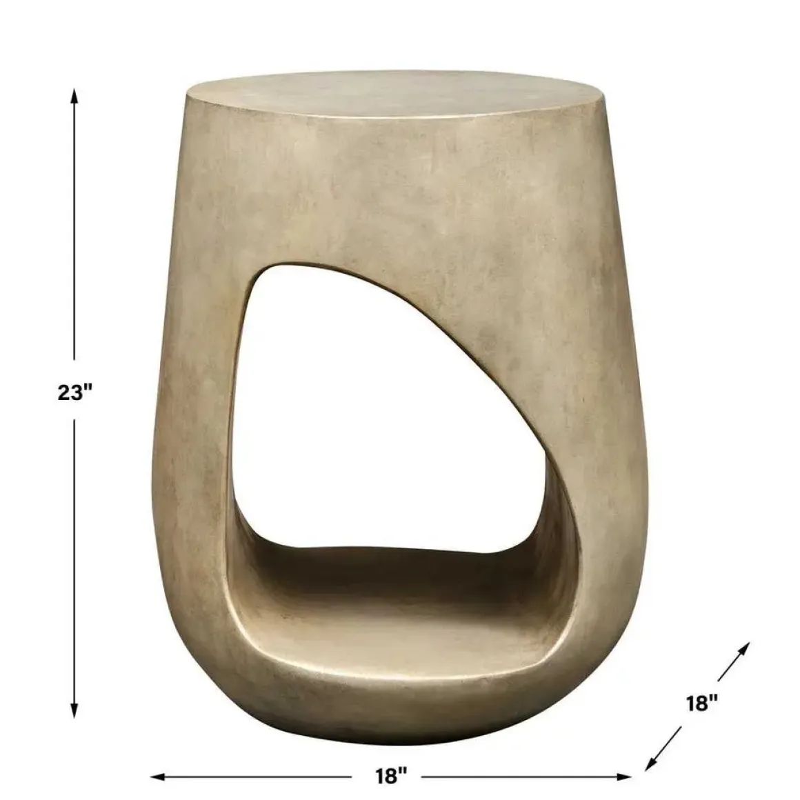 Lithos Outdoor Accent Table In Gray